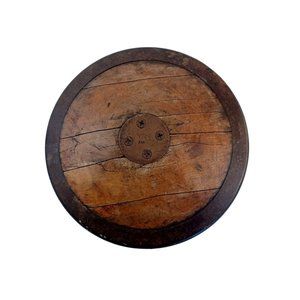 9" Antique Wood Metal Discuss Track & Field  4# 4oz AAU Harry Gill Co. Vintage